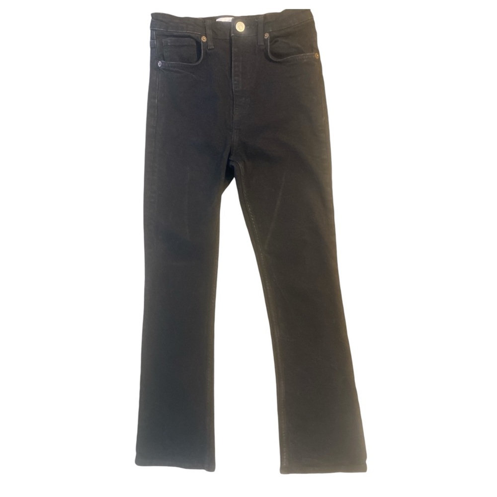 Zara Jeans Women’s 6 Black Flare Leg High Rise Denim Classic Retro